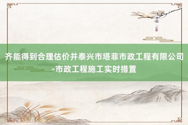 齐能得到合理估价并泰兴市塔菲市政工程有限公司-市政工程施工实时措置